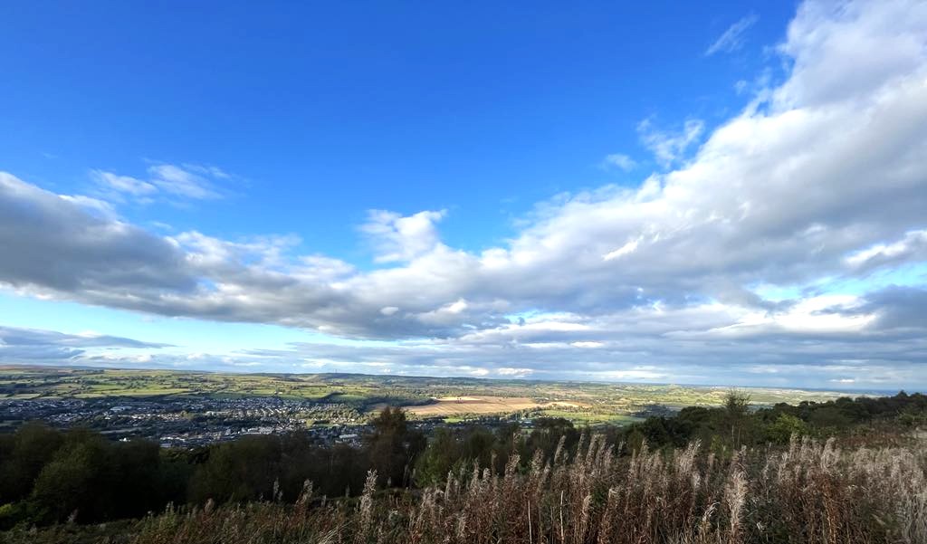 View overlooking Otley and beyond from the Otley Chevin National Park.